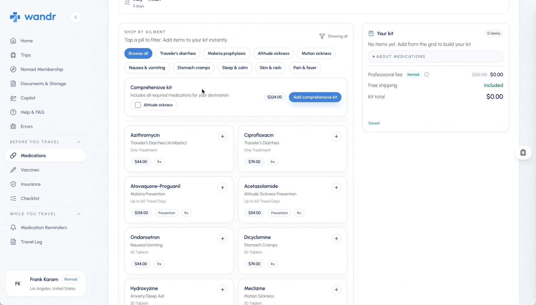 Medication ordering preview