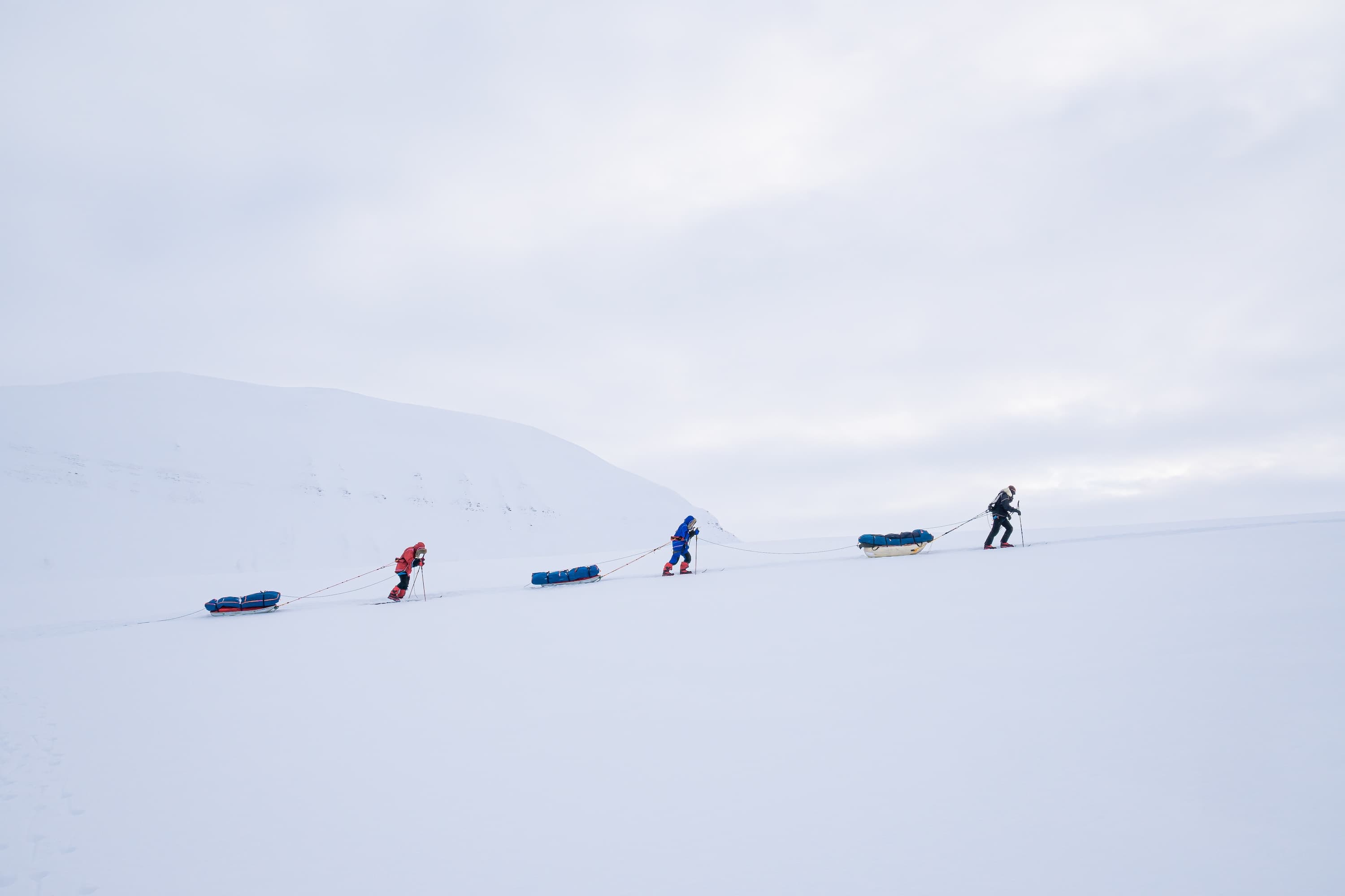 Skiers crossing a polar ice cap — PolarExplorers guided expedition
